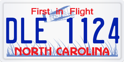 NC license plate DLE1124