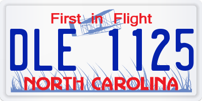 NC license plate DLE1125