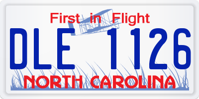 NC license plate DLE1126