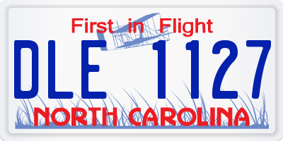 NC license plate DLE1127
