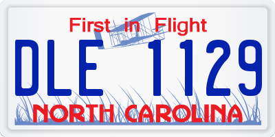 NC license plate DLE1129