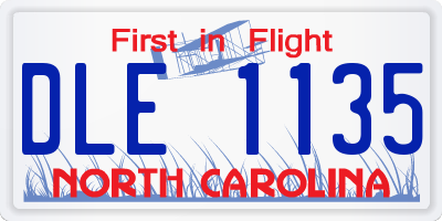NC license plate DLE1135