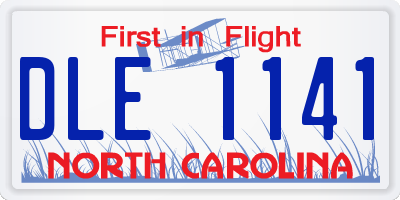 NC license plate DLE1141
