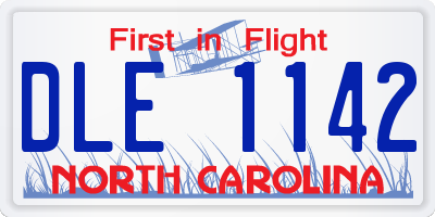 NC license plate DLE1142