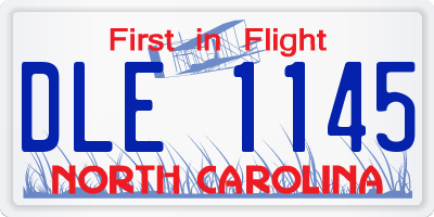 NC license plate DLE1145