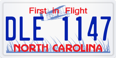 NC license plate DLE1147