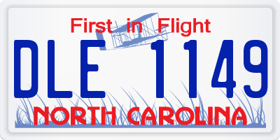 NC license plate DLE1149