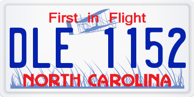 NC license plate DLE1152