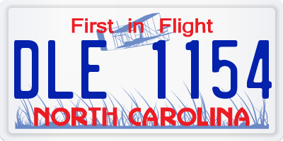 NC license plate DLE1154