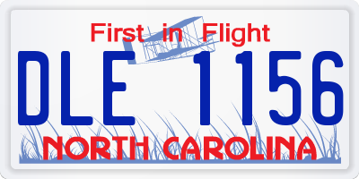 NC license plate DLE1156