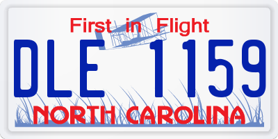 NC license plate DLE1159