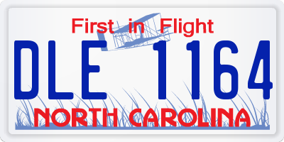 NC license plate DLE1164