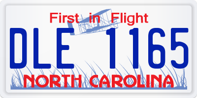 NC license plate DLE1165