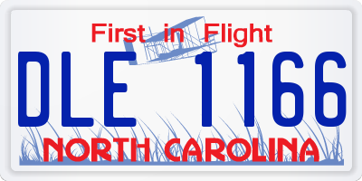 NC license plate DLE1166