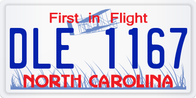 NC license plate DLE1167