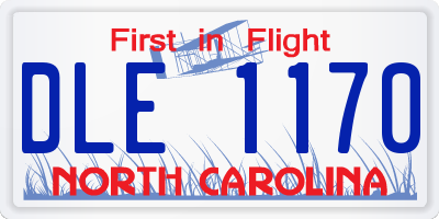 NC license plate DLE1170