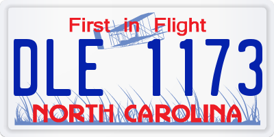 NC license plate DLE1173
