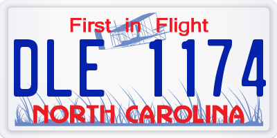 NC license plate DLE1174