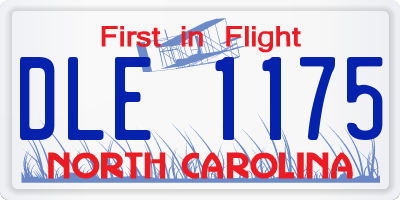 NC license plate DLE1175