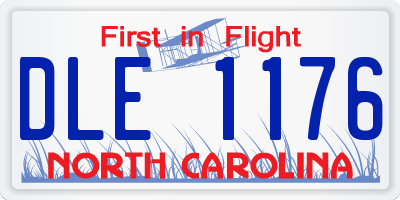 NC license plate DLE1176