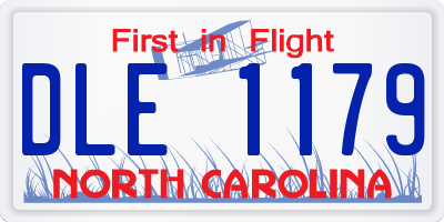 NC license plate DLE1179