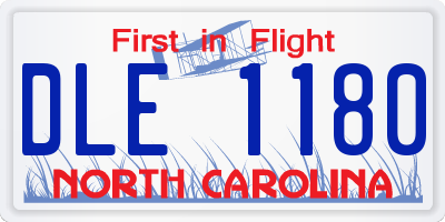 NC license plate DLE1180