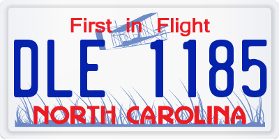 NC license plate DLE1185