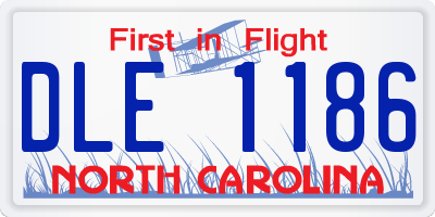 NC license plate DLE1186