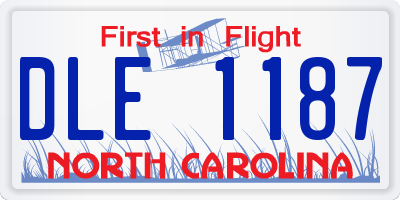 NC license plate DLE1187