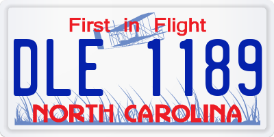 NC license plate DLE1189