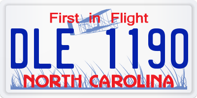 NC license plate DLE1190