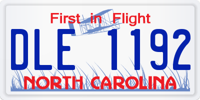 NC license plate DLE1192