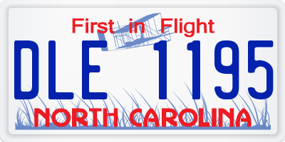 NC license plate DLE1195