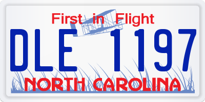 NC license plate DLE1197