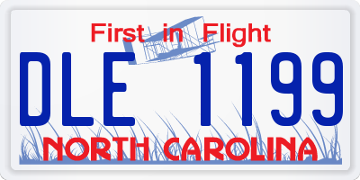 NC license plate DLE1199