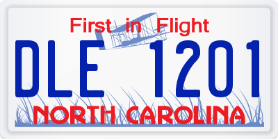 NC license plate DLE1201