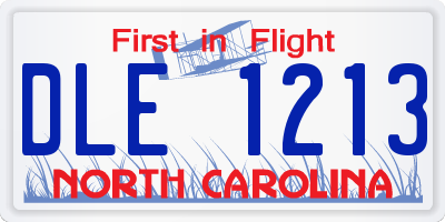 NC license plate DLE1213