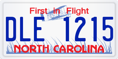 NC license plate DLE1215