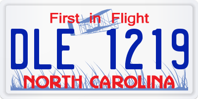 NC license plate DLE1219