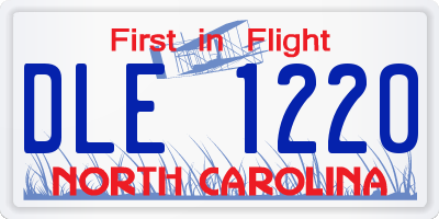 NC license plate DLE1220