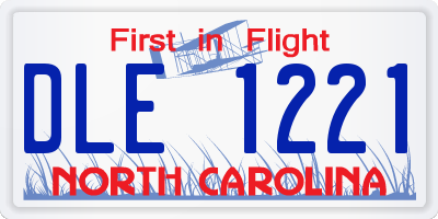 NC license plate DLE1221