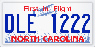 NC license plate DLE1222
