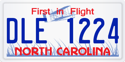 NC license plate DLE1224