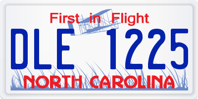 NC license plate DLE1225