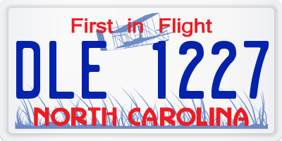 NC license plate DLE1227