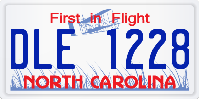 NC license plate DLE1228
