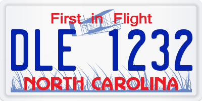 NC license plate DLE1232