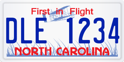 NC license plate DLE1234