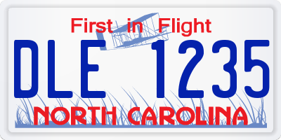 NC license plate DLE1235