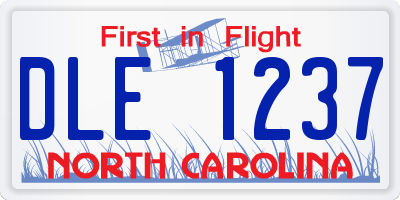 NC license plate DLE1237